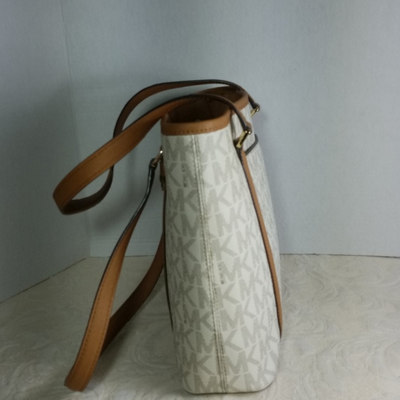 Michael Kors Bag Jet Set Tote Vanilla Acorn Coated - Picture 6 of 8